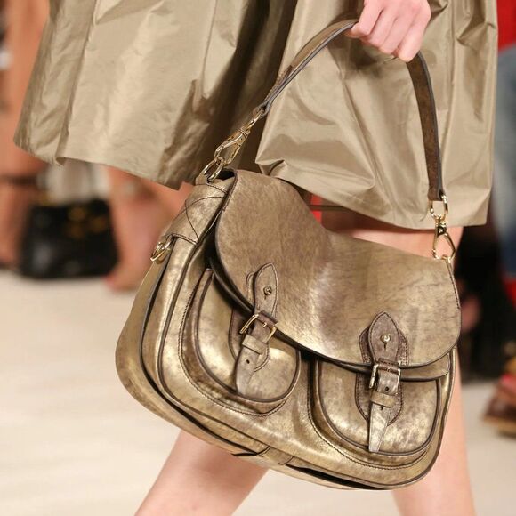 Ralph Lauren  Spring  2015 Collection Gold Luster Vachetta Hunting Messenger Bag - Picture 1 of 16